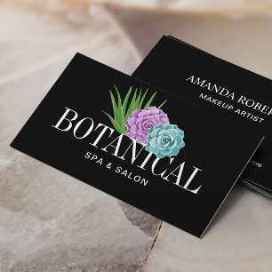 Botanisk suckulent salong & Spa för AloeVera natu Visitkort