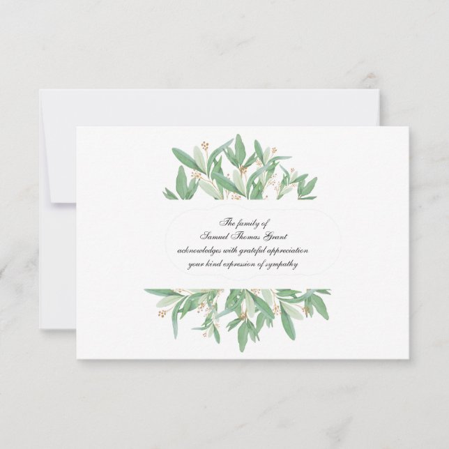 Botanisk sympati - tack inbjudningar (Framsida)