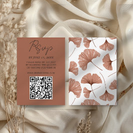 Botanisk terrakotta Ginkgo Leaf bröllop RSVP-kort OSA Kort