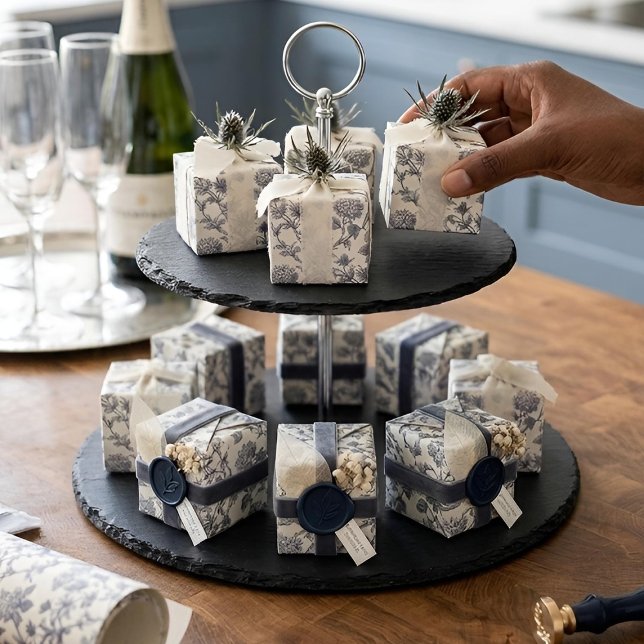 Botanisk Toile | Hortensia & Strandkål Presentpapper (Party Favours)