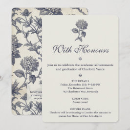 Botanisk Toile Hydrangea Havtorn Examen Inbjudningar