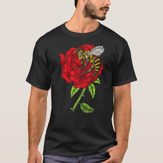 Botanisk trädgård Blomma Blomning Insekt Natur Bi  T Shirt (Framsida)