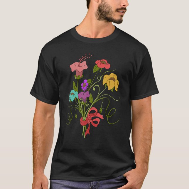 Botanisk Trädgård Blommor Blommar Vildblomma Botan T Shirt (Framsida)