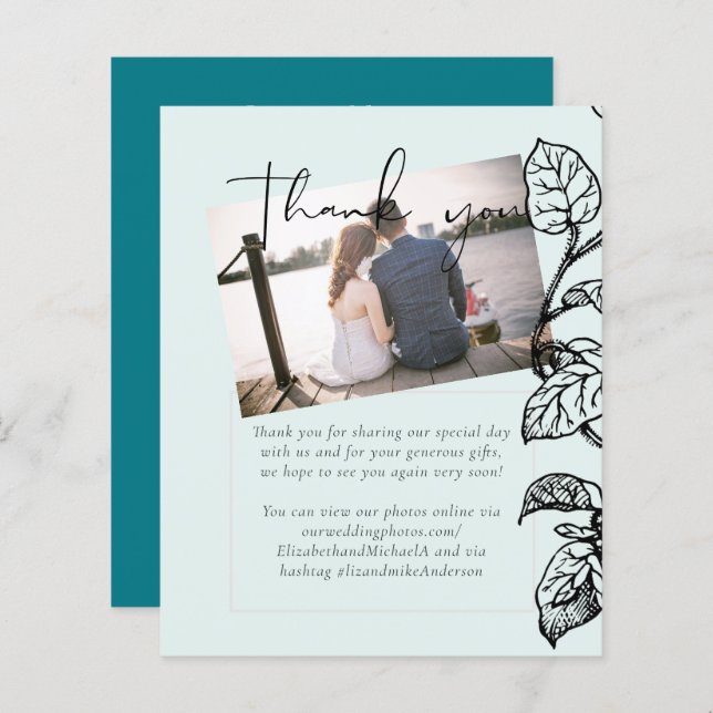 Botanisk trädgård lämnar budgetbröllop (Fram/baksida)