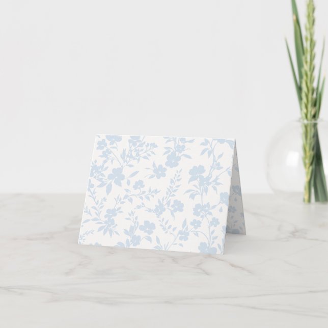 Botanisk Trädgård Pudrig Blå - Neutral Tack Kort (Framsida)