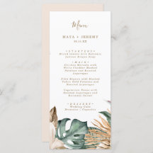 Botanisk tropisk Blommigt Guld Mauve Bröllop