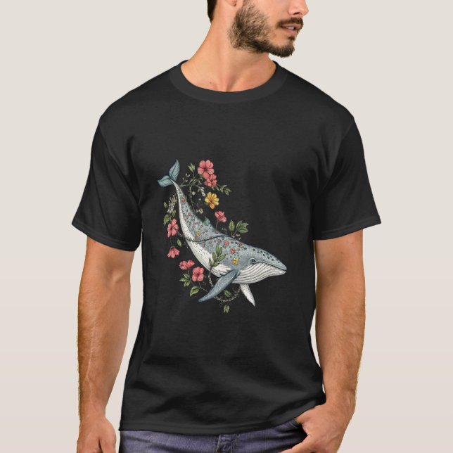 Botanisk valillustration med havsblommor t shirt (Framsida)