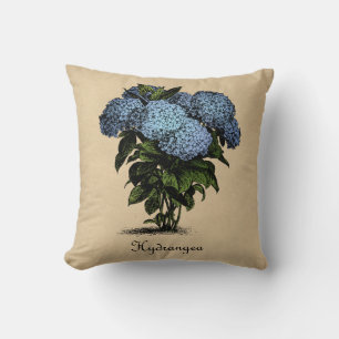 Botanisk vanlig hortensiavintage kudde