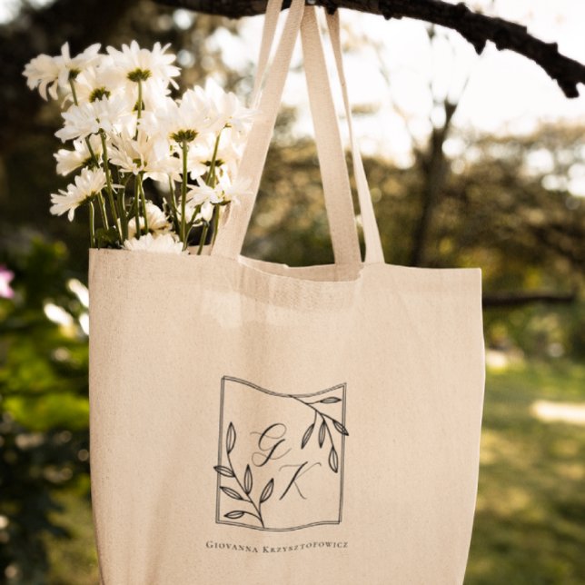 Botanisk vapen | Tidlös monogram Tygkasse (Skapare uppladdad)