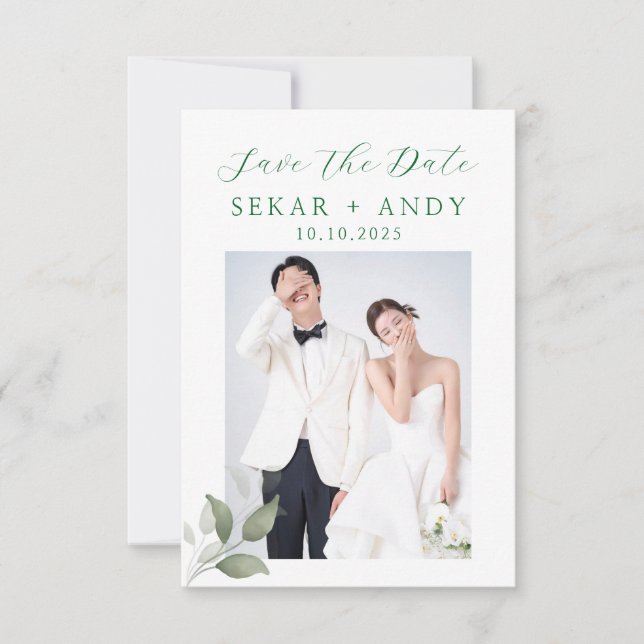 Botanisk vattenfärg spara datumet (Framsida)