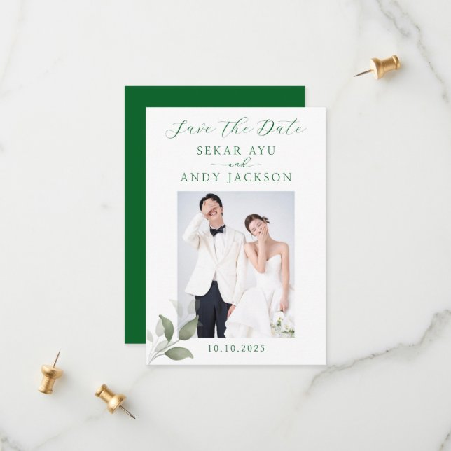 Botanisk vattenfärg spara datumet (Fram/Back In Situ)