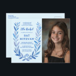 Botanisk vattenfärgsANPASSNINGSBAR PHOTO Fladdermu Vykort<br><div class="desc">Perfekt-vykort för att tillkännage ett bat mitzvah, pub mitzvah eller annat judiskt firande! Hand plockade delikata löv-trimma konst åt dig! FULLT ANPASSADE! Klicka på "Anpassa" ovan om du vill redigera texten och lägga till fotot. Klicka på "Redigera med verktyg" för att justera typsnitt, färg och placeringar. Finns även som kort...</div>