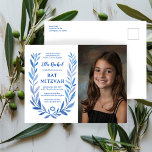 Botanisk vattenfärgsANPASSNINGSBAR PHOTO Fladdermu Vykort<br><div class="desc">Perfekt-vykort för att tillkännage ett bat mitzvah, pub mitzvah eller annat judiskt firande! Hand plockade delikata löv-trimma konst åt dig! FULLT ANPASSADE! Klicka på "Anpassa" ovan om du vill redigera texten och lägga till fotot. Klicka på "Redigera med verktyg" för att justera typsnitt, färg och placeringar. Finns även som kort...</div>