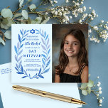 Botanisk vattenfärgsANPASSNINGSBAR PHOTO Fladdermu Vykort<br><div class="desc">Perfekt-vykort för att tillkännage ett bat mitzvah, pub mitzvah eller annat judiskt firande! Hand plockade delikata löv-trimma konst åt dig! FULLT ANPASSADE! Klicka på "Anpassa" ovan om du vill redigera texten, lägga till fotot och redigera returadressen på baksidan. Klicka på "Redigera med verktyg" för att justera typsnitt, färg och placeringar....</div>