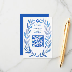 Botanisk vattenfärgsANPASSNINGSBAR QR Pub Bat mitz Tilläggskort