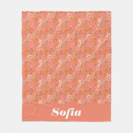 Botanisk vattenfärgsorange för mönster anpassnings fleecefilt