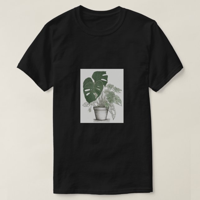 Botanisk växt förälderaffisch för inomhus trädgård t shirt (Design framsida)