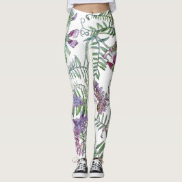 Botanisk Vetch blommar All över tryckdamasker Leggings