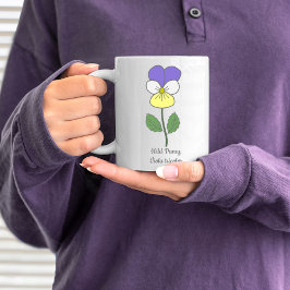 Botanisk Vild Pansy Pastel Flower Kaffemugg