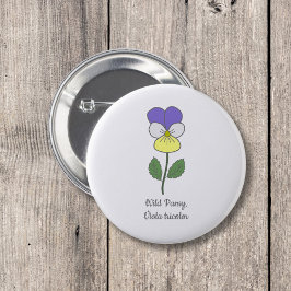 Botanisk Vild Pansy Pastel Flower Knapp
