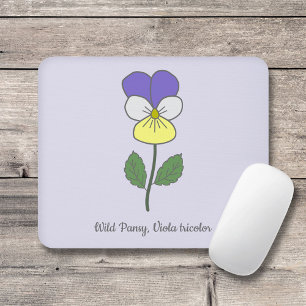 Botanisk Vild Pansy Pastel Flower Musmatta