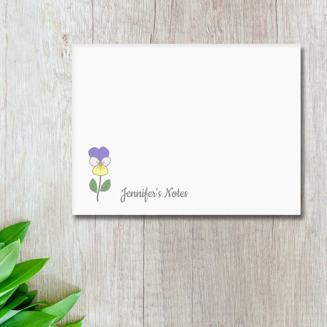 Botanisk Vild Pansy Pastel Flower Post-it Block (Botanical Wild Pansy Pastel Flower Post-it Notes)