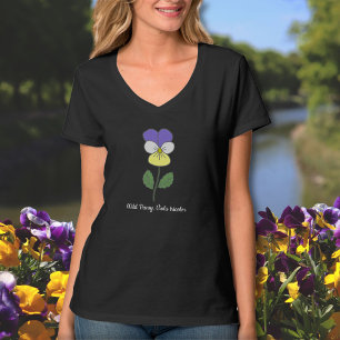 Botanisk Vild Pansy Pastel Flower T Shirt