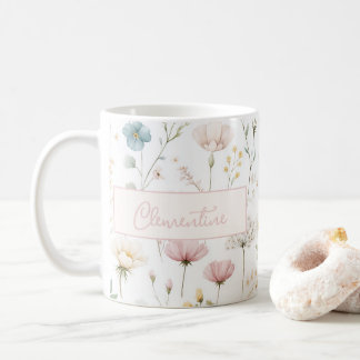 Botanisk Vildblomma Anpassat Namn Dammrosa Salvia Kaffemugg