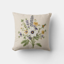 Botanisk Vildblomma Broderad Kuddsläng
