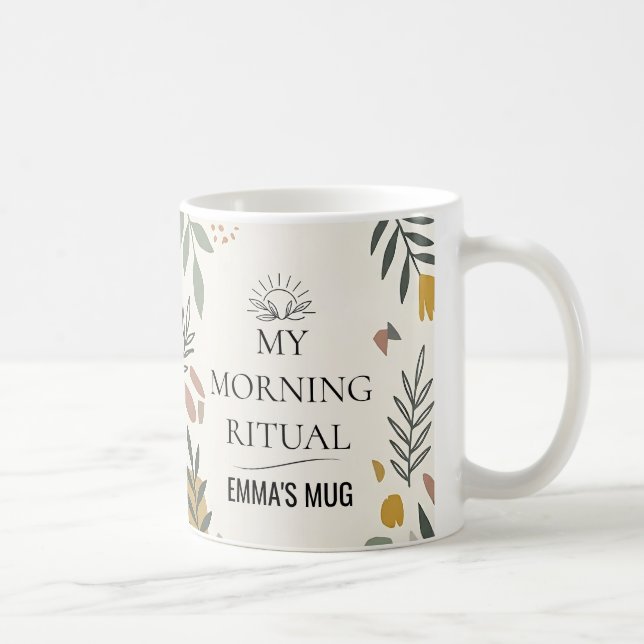 Botanisk Vildblomma Full Wrap Kaffe  Kaffemugg (Höger)