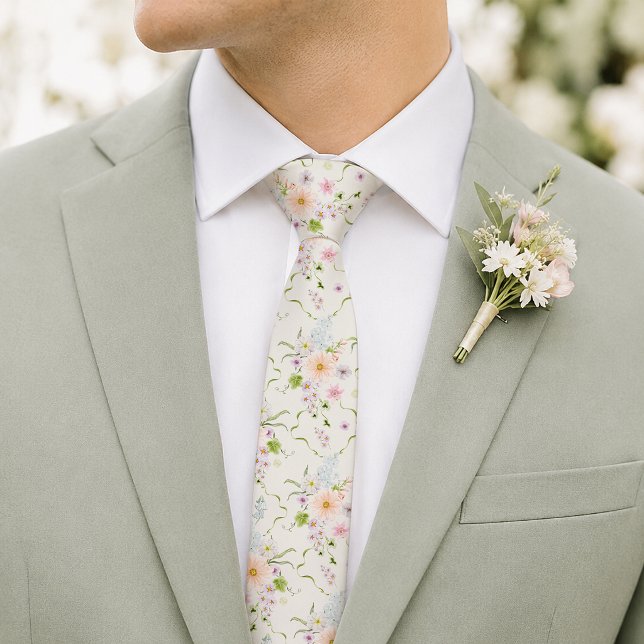 Botanisk vinranka blommig bröllopsslips slips (Skapare uppladdad)