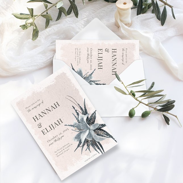 Botanisk Vintage Blommigt Blue Ro Inbjudningar (Skapare uppladdad)
