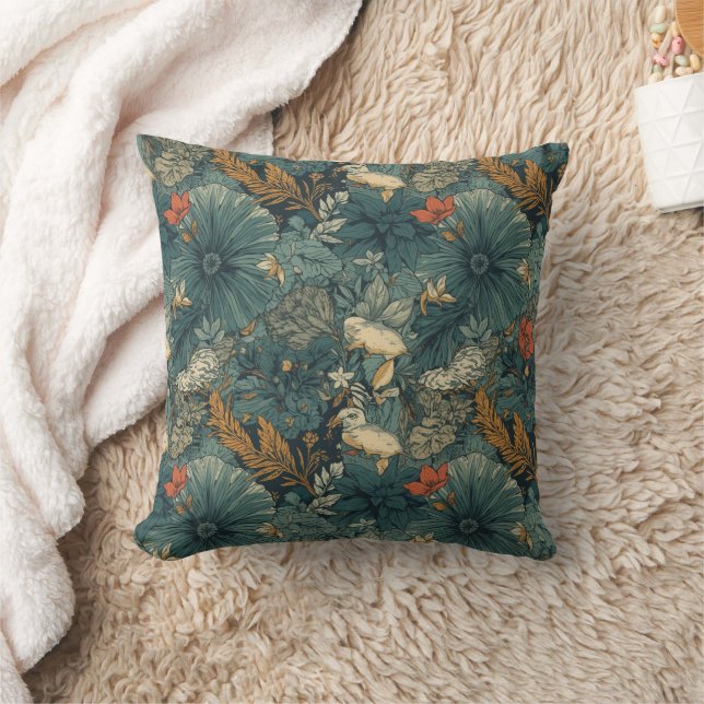 Botanisk vintage blomster Mönsterdesign Kudde (Filt)
