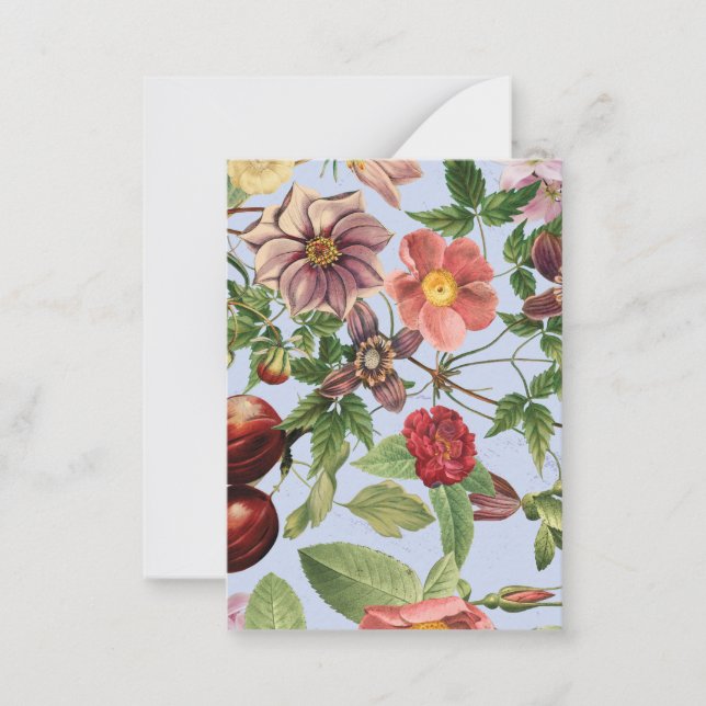 Botanisk vintage design anteckningskort (Framsida)