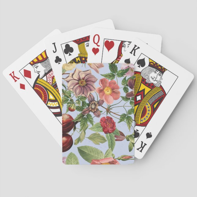 Botanisk vintage design casinokort (Baksidan)