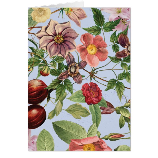 Botanisk vintage design hälsningskort (Framsidan)