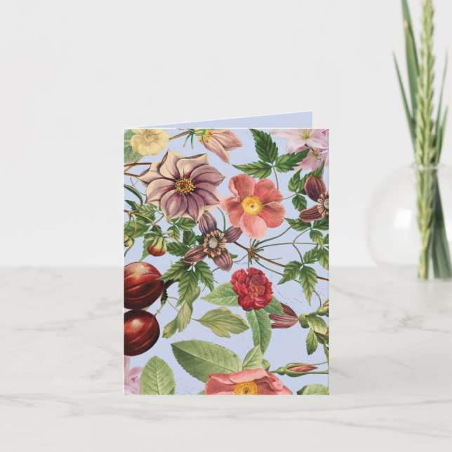 Botanisk vintage design tack kort (Framsida)