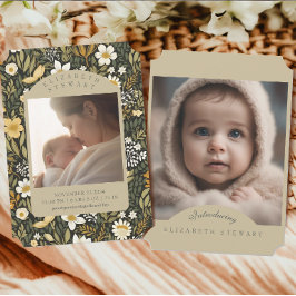 Botanisk Vintage - fall 2 - meddelande om fosterfö Inbjudningar