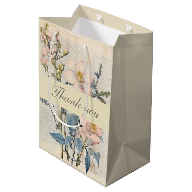  Botanisk Vintaqe Vildblomma Tack  (Baksidan Vinklad)