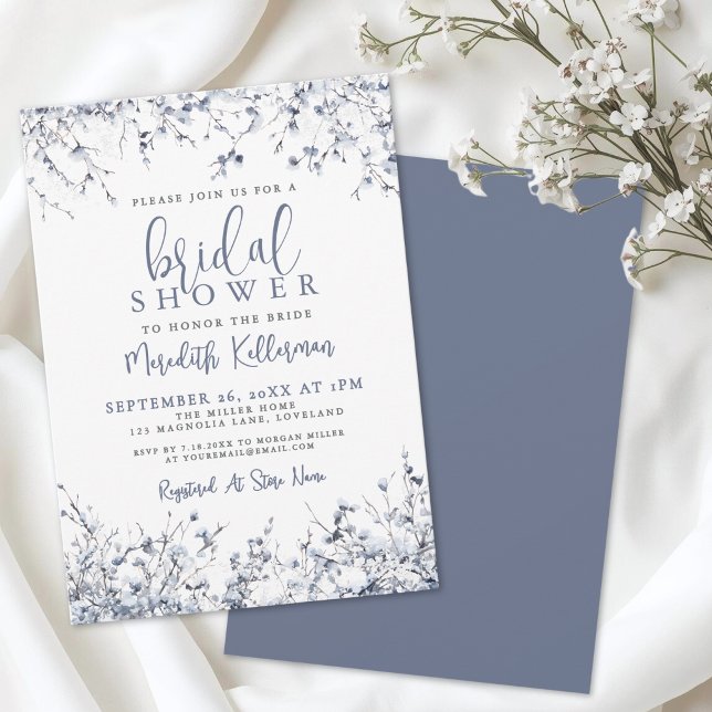 Botanisk vinterbröllopsdusch inbjudningar (Botanical Winter Bridal Shower Invitation )