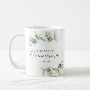 Botaniska 15:e födelsedagen Eucalyptus Quinceanera Kaffemugg