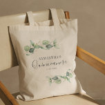 Botaniska 15:e födelsedagen Eucalyptus Quinceanera Tygkasse<br><div class="desc">TIP: Matchning av tillgängliga objekt i den här samlingen. Vår botaniska eucalyptus-födelsedagssamling har vattenfärgsblad och modern typografi i mörk grått text. Med användan "Anpassa" kan du ändra ordning på och formatera stil och textplacering. Det skulle lätt kunna användas för andra speciella evenemang som årsdagar, babydusch, födelsedagsfest, nyfödd bebis, döpning och...</div>