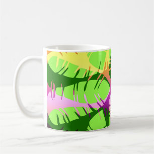 BOTANISKA ABSTRAKTA BANANBLAD KAFFEMUGG