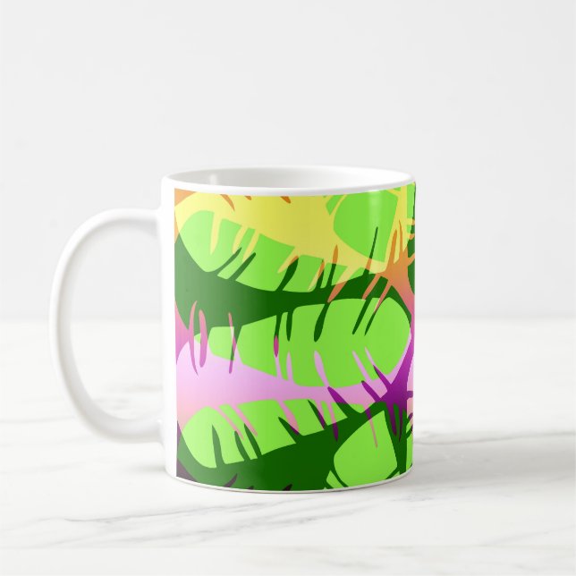 BOTANISKA ABSTRAKTA BANANBLAD  KAFFEMUGG (Vänster)