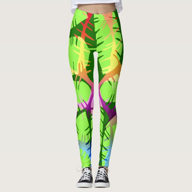 BOTANISKA ABSTRAKTA BANANBLAD LEGGINGS (Framsida)
