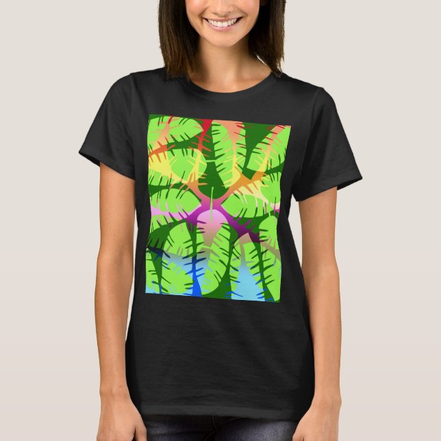 BOTANISKA ABSTRAKTA BANANBLAD  T-Shirt (Framsida)