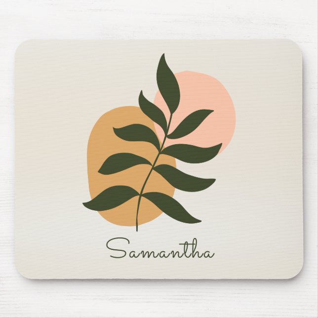Botaniska Abstrakten Terracotta Boho i mitten av å Musmatta (Framsidan)