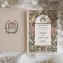 Botaniska accenter art nouveau Bröllop Guld
