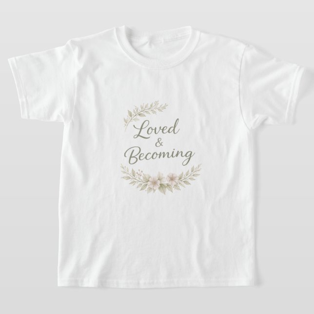 Botaniska accenter kärlekscitat AI-konst T-Shirt (Laydown)
