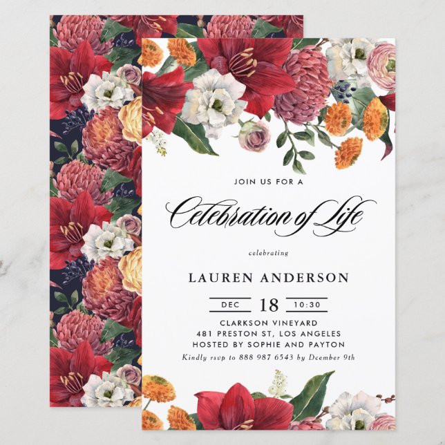 Botaniska Amaryllis och Morsa Firande i Life (Fram/baksida)